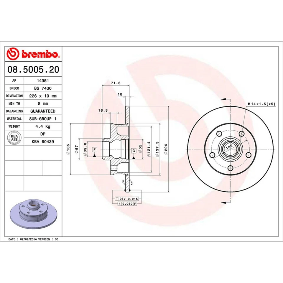 Kit pastillas rotores freno trasero Brembo para Volkswagen Corrado 1993 1994 Foto 2 de 4