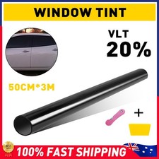 Black 20% VLT Window Tint Film Roll Car Auto Home 50cm X 3m Tinting Tool DIY