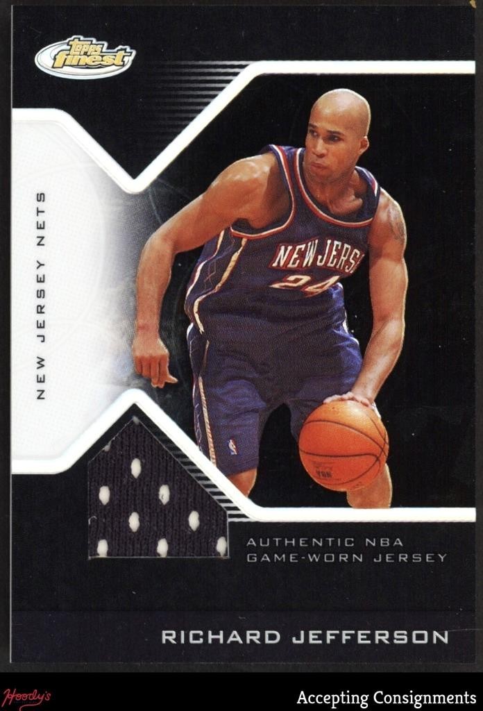 2004-05 Topps Finest Black Refractor Richard Jefferson GAME USED JERSEY 08/19