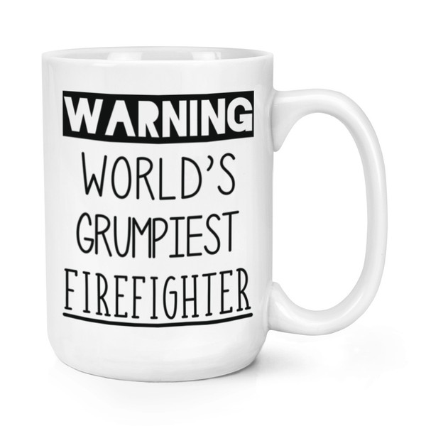 Warnung World's Grumpiest Feuerwehrmann 426Ml Groß Becher Tasse Toll Beste-image