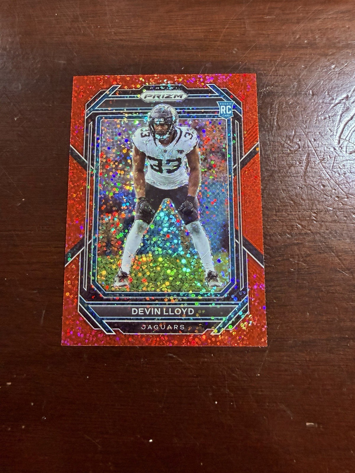 2022 Panini Prizm Rookies Red Sparkle Prizm Devin Lloyd #376 RC SP