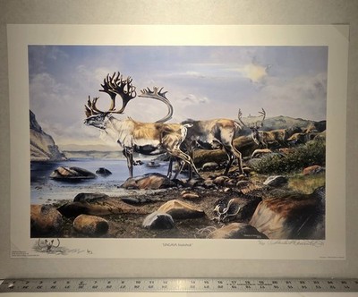 1993 Charles H. Denault  Ungava Inukshuk  AP #15/450 Double Signed Lithograph