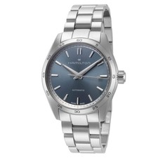 Jazzmaster Performer 34 mm / Blue / Silver Blue Dial Wristwatch H36105140