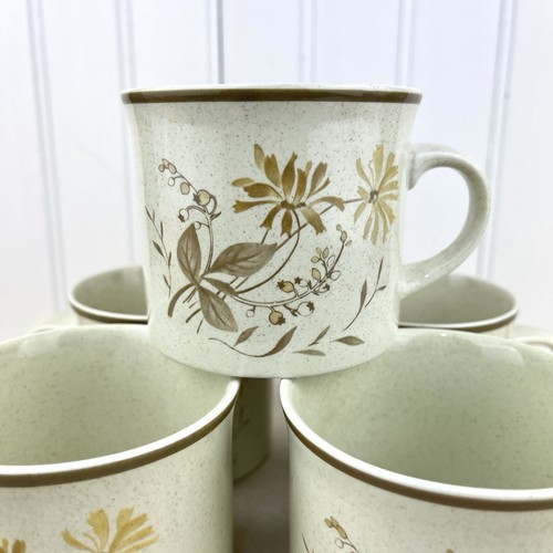 Royal Doulton Lambethware Sandsprite LS 1013 Flat Cup Set of 5 England Floral - Picture 2 of 8