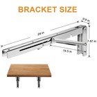 Storystore Folding Shelf Brackets - 24 Inch Heavy Duty Stainless Steel Collapsib