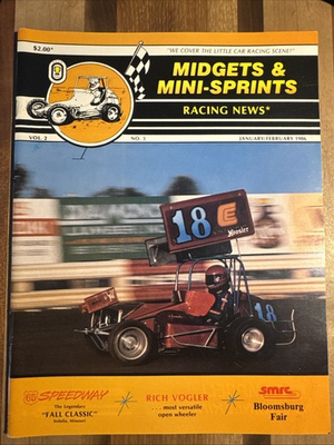 #ad 1986 Midgets and MiniSprints Racing News Ray Campbell at Visalia Cover $20.00