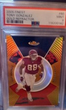 2005 Finest Tony Gonzalez  Gold Refractor PSA 9 #44/49