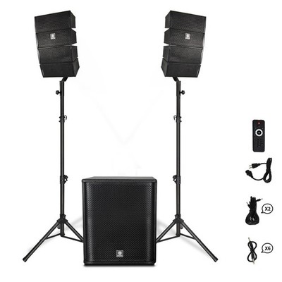 proreck PA Speaker System 3500W P.M.P.O 15 inch Subwoofer DJ Line Array Speakers