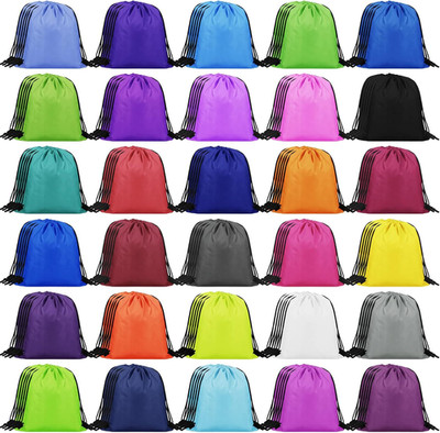 150 Colored Drawstring Backpacks for Gym, Travel & Care Packages