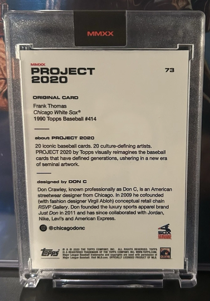 2020 Topps Project 2020 #73 Frank Thomas/(print run 11969) Don C - NM-MT - Image 2 of 2