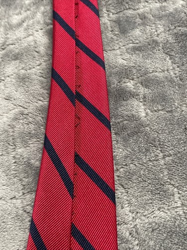 American Living Red Blue Striped Neck Tie - Picture 9 of 9