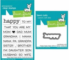 Lawn Fawn Stamp & Die Set- Happy Add-On: Family LF1585 & LF1586