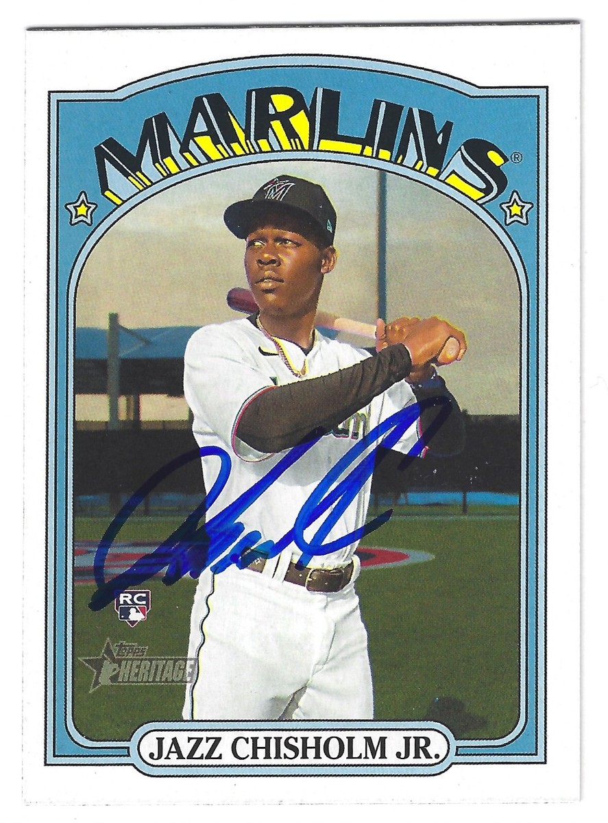スポーツ選手 baseball card JAZZ CHISHOLM JR MIAMI MARLINS SIGNED 2021 ROOKIE BASEBALL CARD