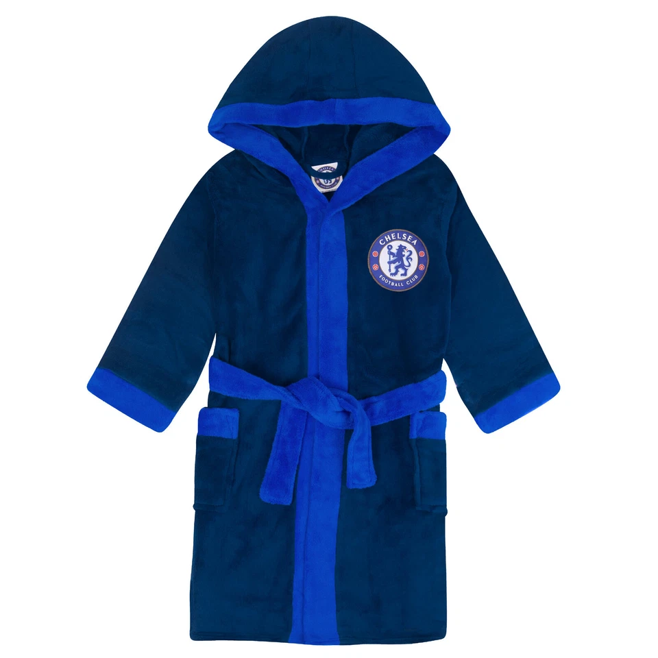 Chelsea FC Oficial Fútbol Regalo Niños Capucha Vellón Vestido Bata Foto 2 de 4