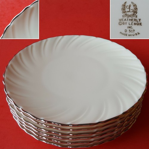 6 Platos de Pan y Mantequilla Lenox Hecho en EE. UU. 'Weatherly' D517 Marfil-Porcelana 6" - Imagen 1 de 12