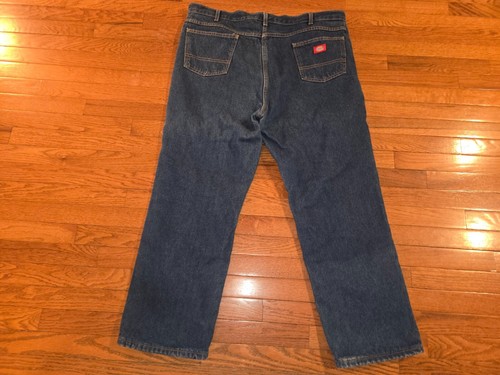 + MENS DICKIES 42X30 PLAID FLEECE STRAIGHT FIT MEDIUM BLUE FLANNEL JEANS A+++ - Picture 8 of 12