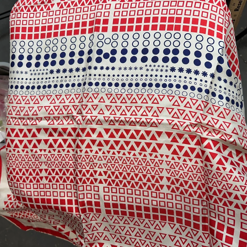 Rudi Gernreich Scarf Silk Mod Square Shapes Red White Blue 30 in Avant Garde - Image 4 of 4