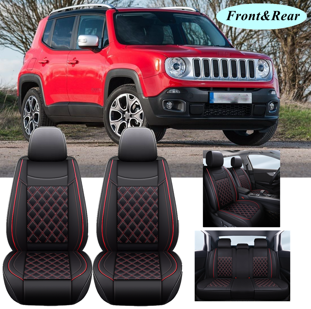 For Jeep Renegade Car 5-Seats Covers Cushion PU Leather Front&Rear Seat Full Set