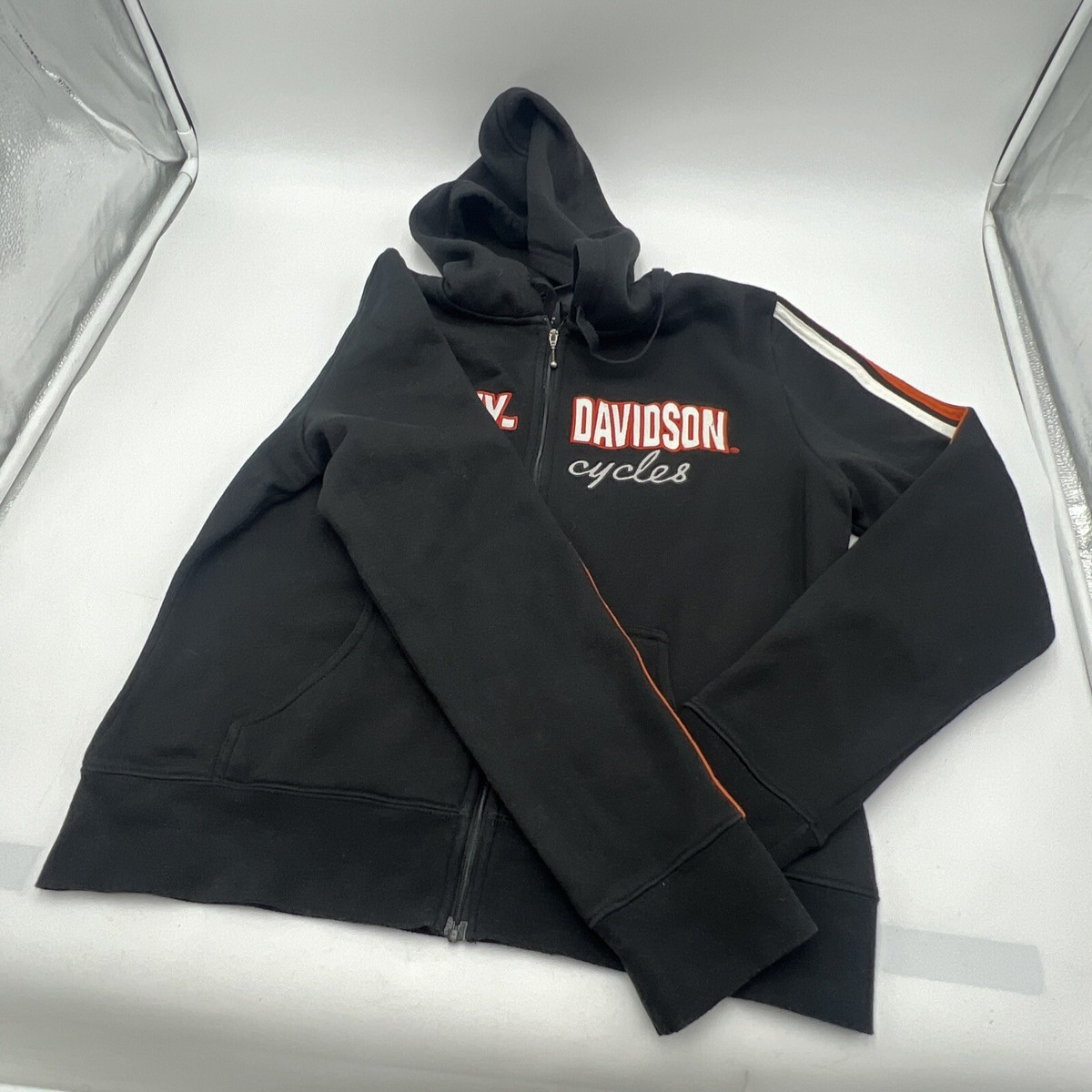 HARLEY DAVIDSON EMBROIDERED FULL ZIP HOODED SPORTSWEAR