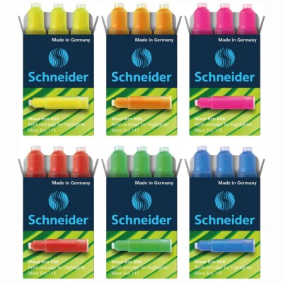 SCHNEIDER Nachfüllpatronen Maxx Eco 666 | 3 Stück [Farbe wählbar]