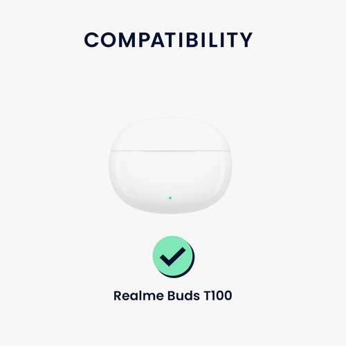 Silikonowe etui na Realme Buds T100 Case Cover na słuchawki Czarne ochronne - Zdjęcie 2 z 8