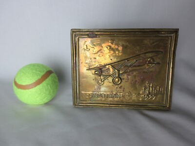 Lindbergh 1927 Metall Plakette 15 cm x 12 cm