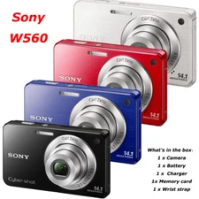 Sony Cyber-Shot DSC-W560 14.1MP Digital Camera w/Battery&Charger&card 90%NEW
