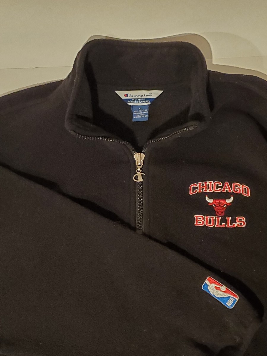 Vintage Champion Chicago Bulls Pullover Mens XL Black Basketball