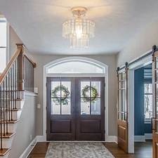 110V Modern Crystal Ceiling Light Fixture Pendant Lamp Chandelier Lighting 270mm