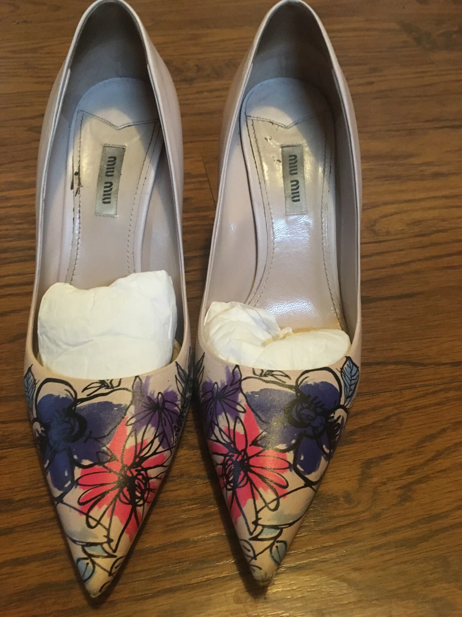 Miu Miu Floral High (3-3.9 in) Heel Height Heels for Women for