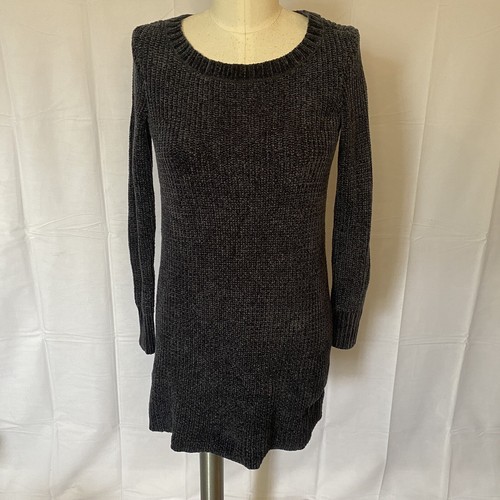 American Eagle Outfitters Dark Grey Chenille Sweater Dress Long Sleeve XS - Picture 2 of 8
