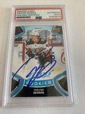 Trevor Zegras Signed 2021 Upper Deck MVP RC Card #249  Auto  PSA/DNA Ducks