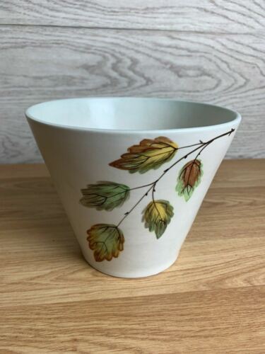 Radford Ceramika Anglia Ręcznie malowana doniczka na rośliny wzór liści 5 cali wysokości  - Zdjęcie 1 z 10