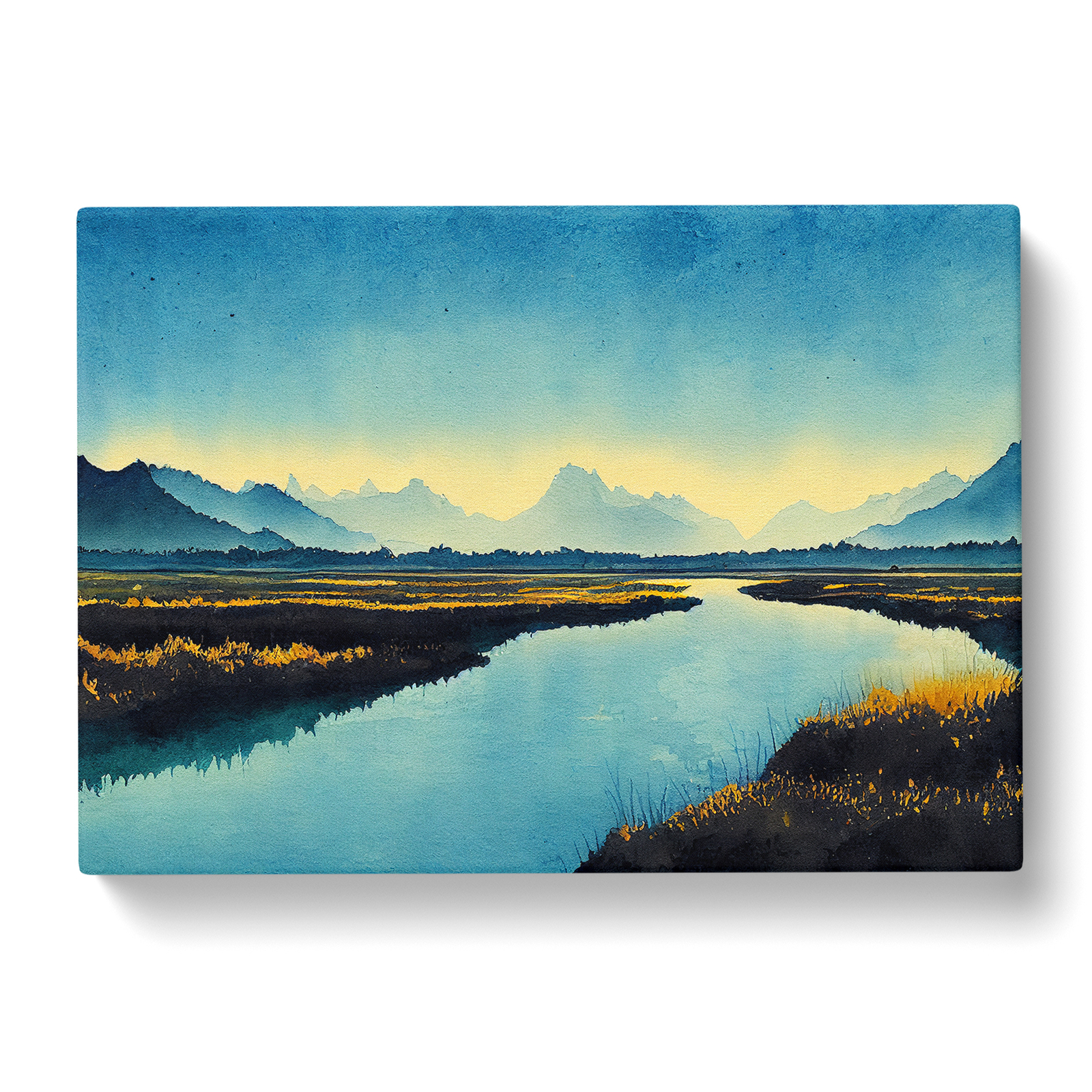 River To Mountains Vol.1 Canvas Wall Art Print Framed Picture Decor Living Room