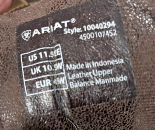 Ariat Men's Recon Lace Up Brown Leather Moc Toe Work Boots - Size 11.5 EE - Picture 7 of 7