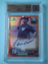 2016 Bowman Chrome Domingo Acevedo RC Auto Orange Refractor 16/25 BGS 9.5