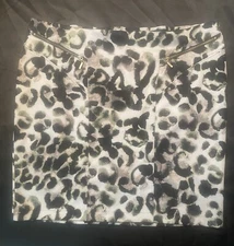 Simply Vera Vera Wang Animal Print SKIRT Womens Size L Black Gray Green Zippers