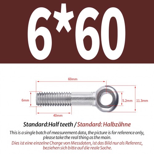 M5-M24 Eye Bolts Threaded Rings A2 Stainless Catenary Wire Hanging Eyelet Screws - Picture 29 of 150