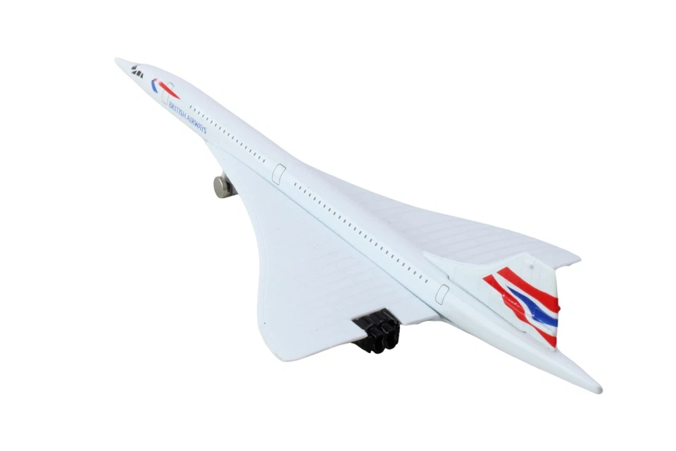 Rodas de brinquedo British Airways Concorde metal fundido avião 575 polegadas - Imagem 4 de 4