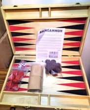 Hey! Play! Wood Backgammon Board Game with Folding Board for Storage 08-HCH-BK