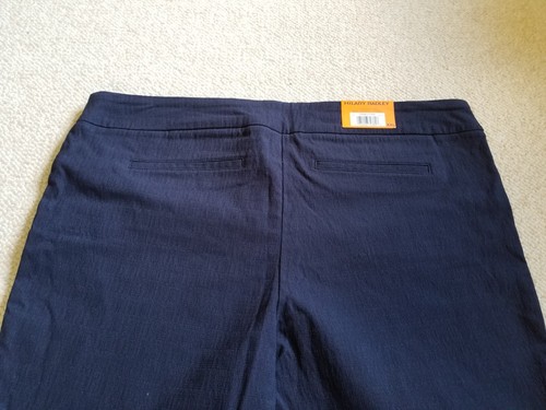 NWT Womens Pants-HILARY RADLEY-navy rayon stretch "slim leg" pull-on cropped-XXL - Picture 3 of 5