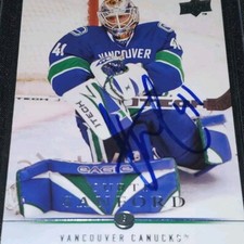 2008-2009 CURTIS SANFORD SIGNED CARD VANCOUVER CANUCKS NHL NHLPA UD 13 SERIES 1