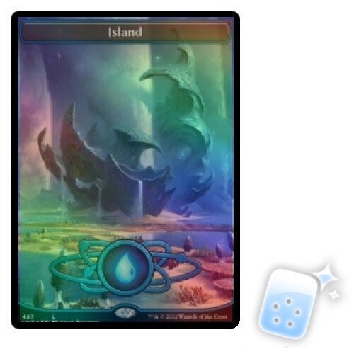 FOIL ISLAND (487) (FULL ART) (GALAXY FOIL) Unfinity Magic
