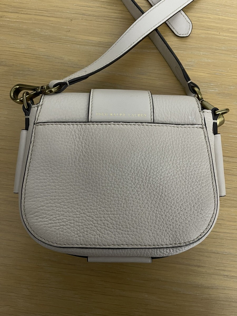 $448 Polo Ralph Lauren Purse RRL Mini Lennox White Pebbled