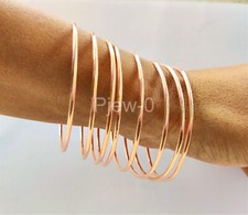 Set of 7 Bangles Solid Copper Bangles, Plain Stacking Bangles Woman Bangles T30