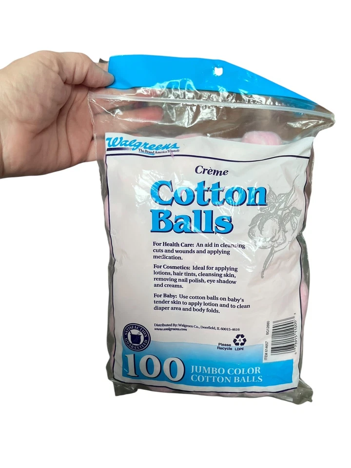 Nuevo de Lote Antiguo Bolso Sellado Años 80 de Bolas de Algodón Jumbo Rosa Pastel 100 Unidades Años 80 Foto 2 de 4