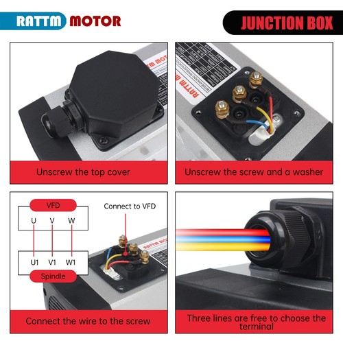 【US】Square 2.2KW ER20 CNC Router Air cooling Spindle Motor + HUAN YANG Inverter - Picture 5 of 7