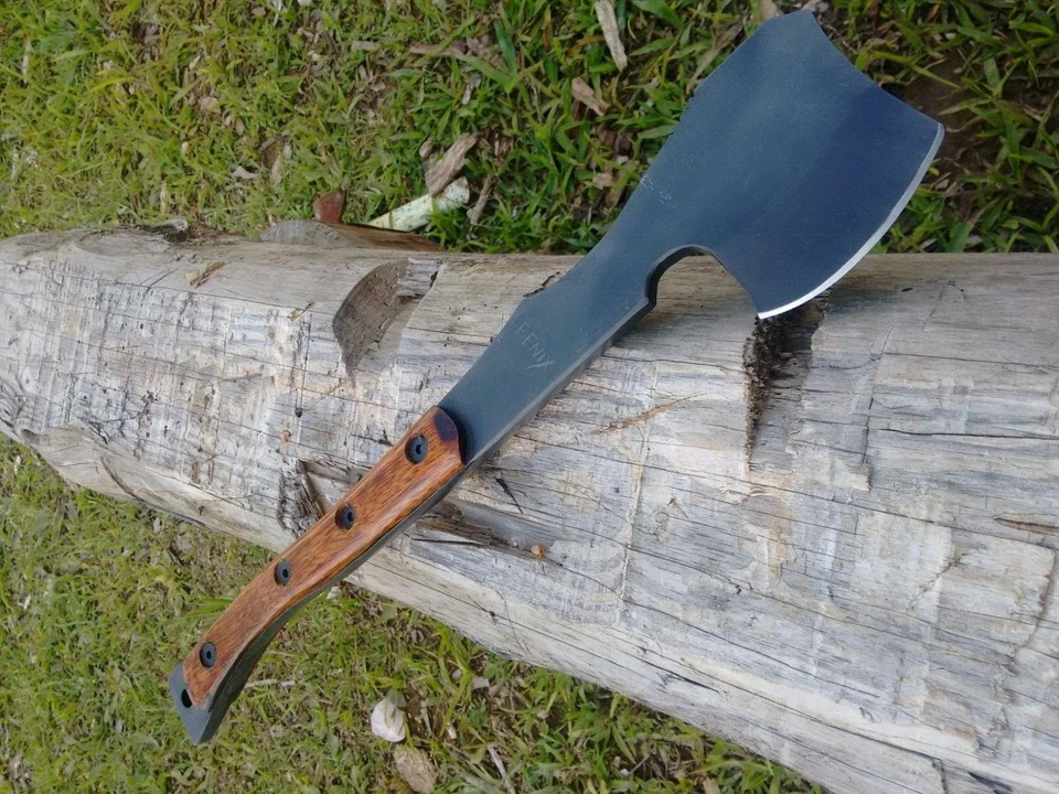 HACHA VIKINGA DE ACERO DE RESORTE HECHA A MANO PERSONALIZADA 5160 HACHA DE CAMPING HACHA DE SUPERVIVENCIA Foto 2 de 2