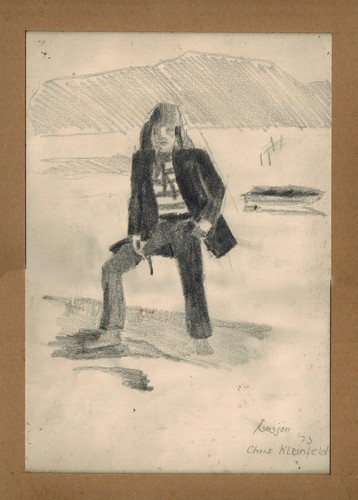 Flüchtige Skizze Bleistift Zeichnung 1973 Christian Kleinfeld