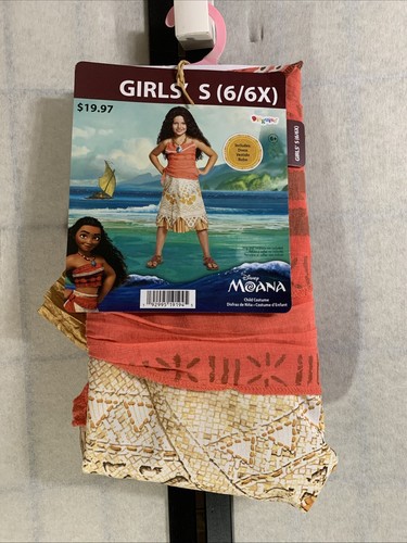 Disfraz Disney Moana Niños Niñas Talla 6/6X Disfraz Mediano (sin peluca ni collar) - Imagen 1 de 7